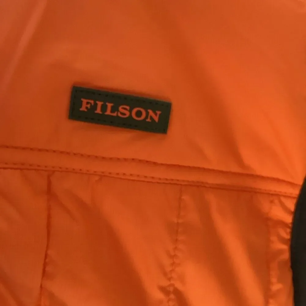 Filson Ultralight Vest Lightweight Quilted Flame Orange Sz XXL Hunting Primaloft